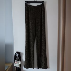 Reformation Black with Gold Sparkle Boot-Cut Pants